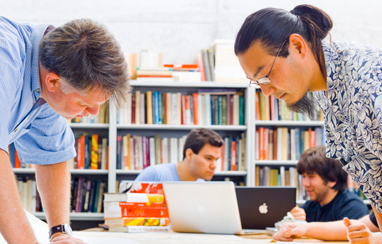 photo of people in library